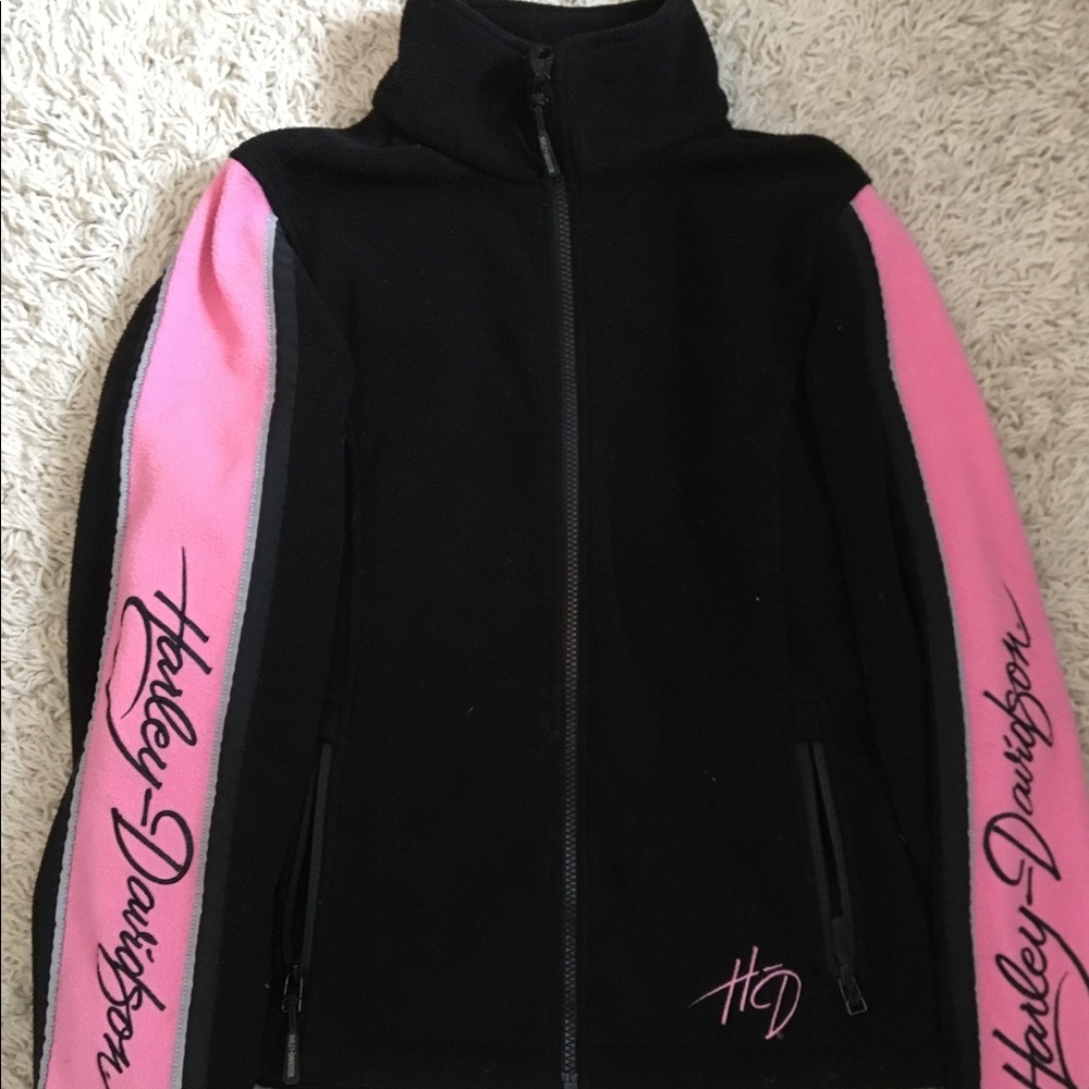 Harley-Davidson zip up-breast cancer awareness